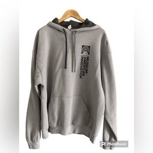 Mens XL grey striped Hoodie